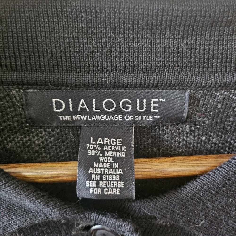 Dialogue, Merino Wool Blend Button Front Long Car… - image 4